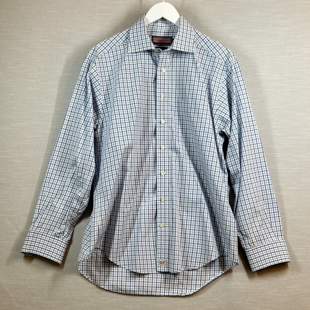 Vineyard Vines Murray Shirt Mens M Blue Plaid‎ Cotton Button Down Classic Prep